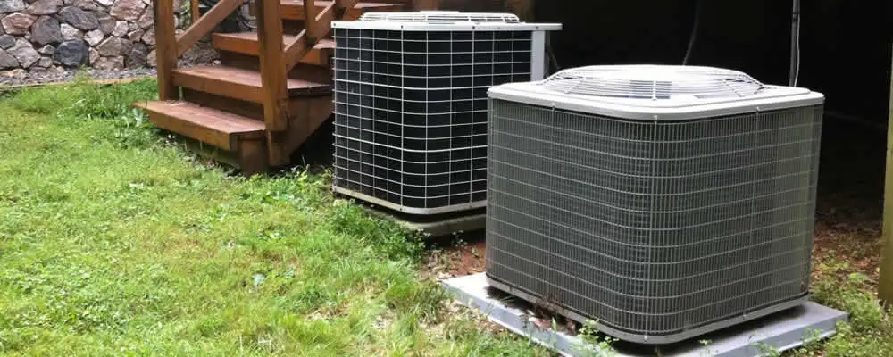 Heat pump installation and service units outside a home in Santa Rosa, CA
